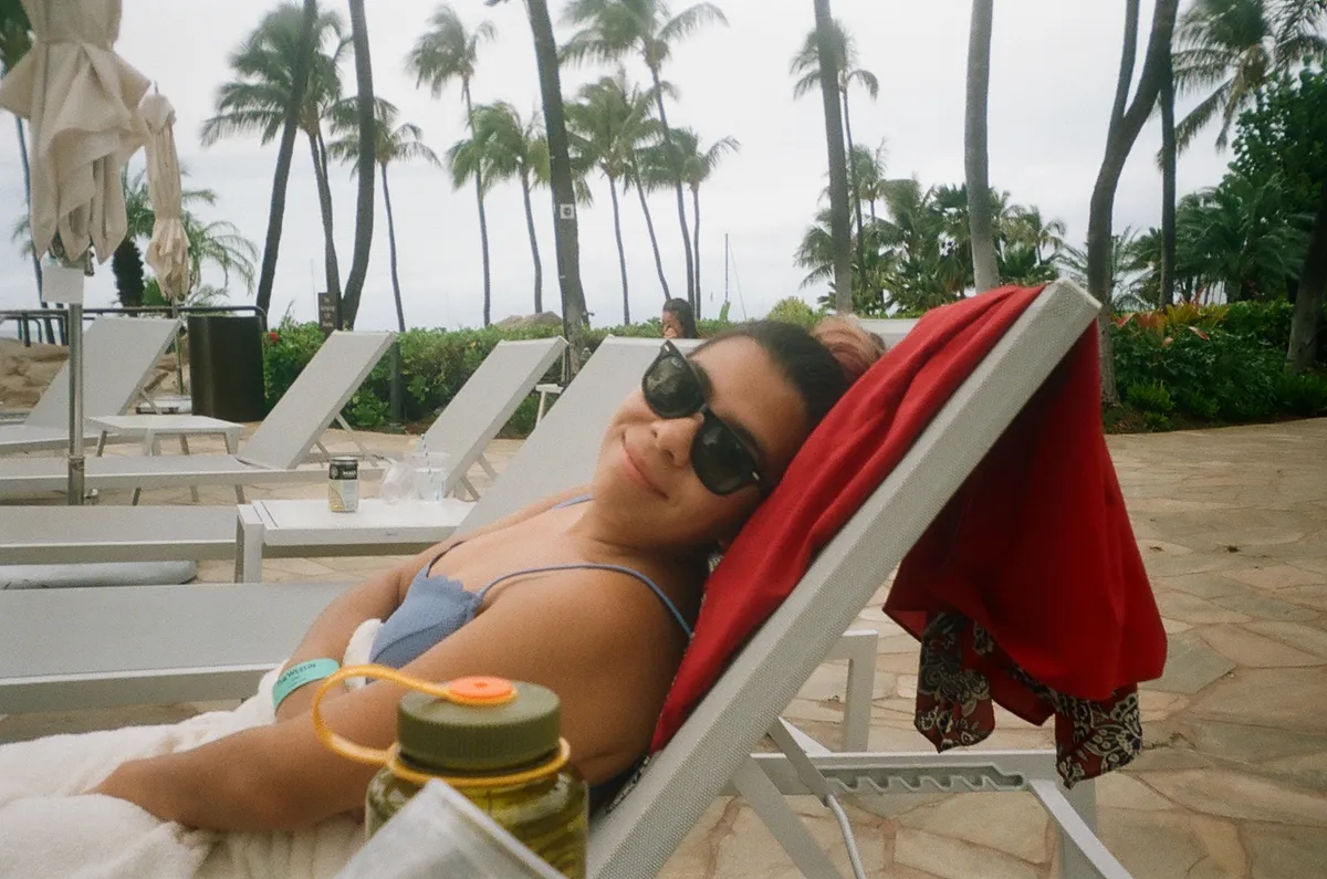 sandy chillin by the pool